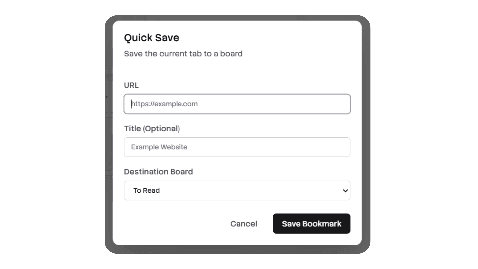 Quick Save Modal